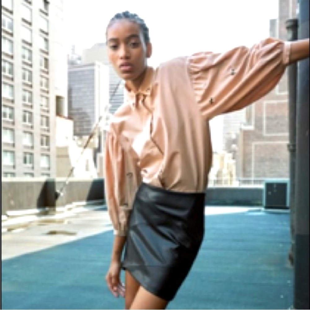 Zara top (powder pink and little brown shade)